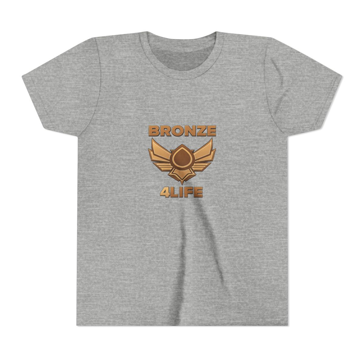 Funny Bronze 4 Life Hi-Lo Hem Kids T Shirt - Gamer Tan Pride Gift - alternate angle 5, merchandise
